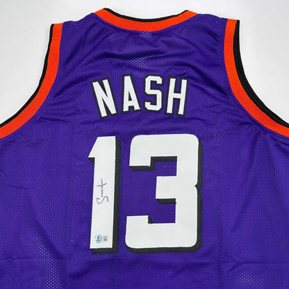 Autographed Steve Nash purple Phoenix Suns custom jersey with number 13