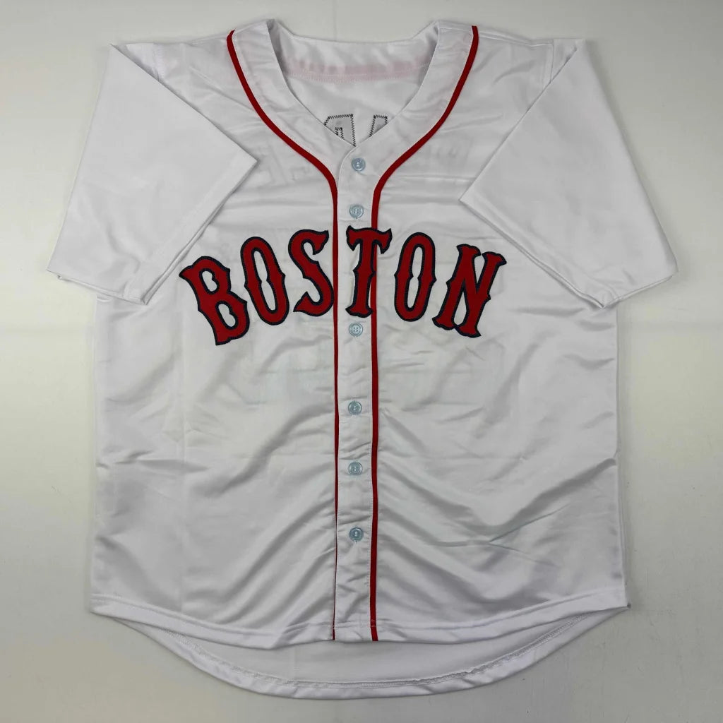 Autographed Steve Pearce 18 WS MVP Boston White Baseball Jersey PSA/DNA COA | Authenticated Signed Sports Jersey | vintageantiquesgifts.com