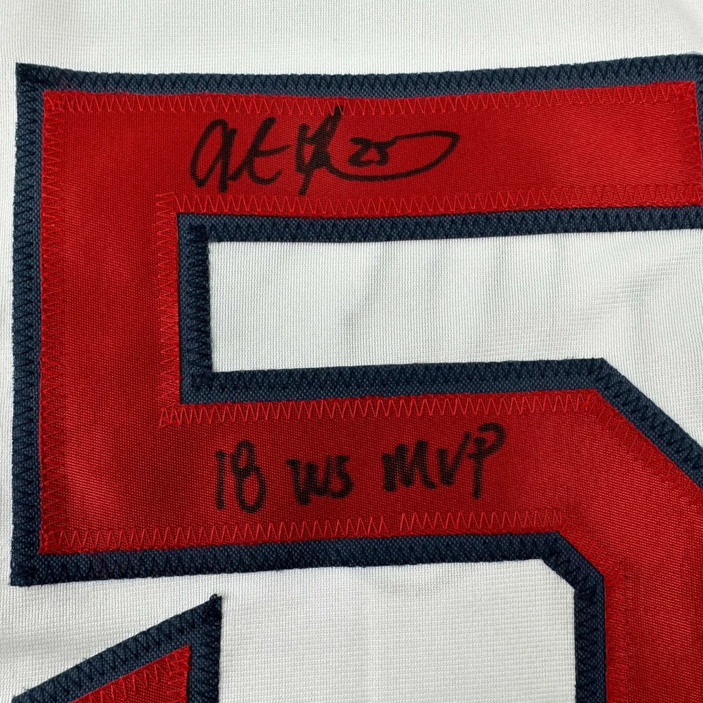 Autographed Steve Pearce 18 WS MVP Boston White Baseball Jersey PSA/DNA COA | Authenticated Signed Sports Jersey | vintageantiquesgifts.com