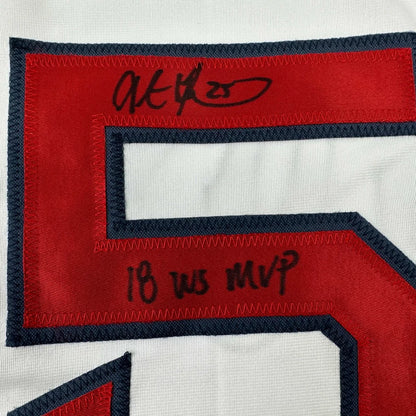 Autographed Steve Pearce 18 WS MVP Boston White Baseball Jersey PSA/DNA COA | Authenticated Signed Sports Jersey | vintageantiquesgifts.com