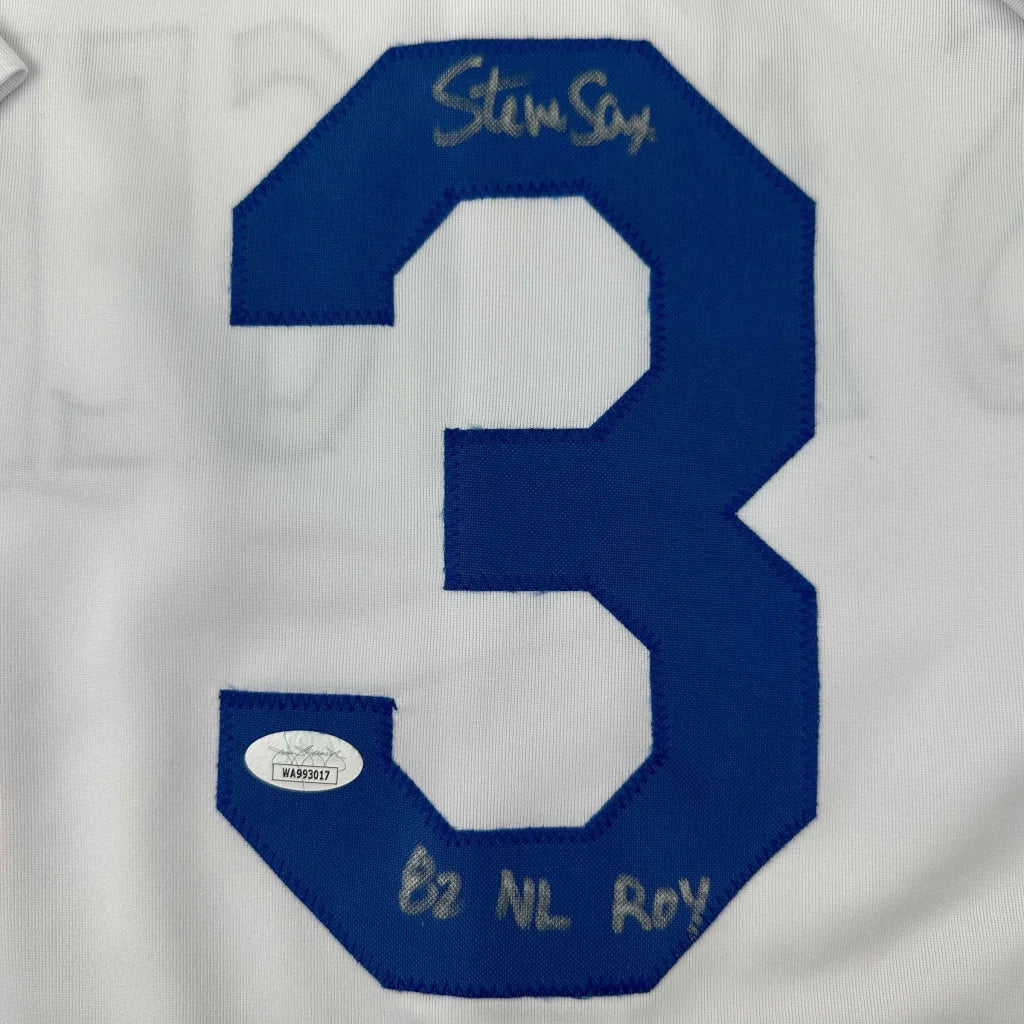 Autographed Steve Sax Los Angeles LA White Baseball Jersey JSA COA | Authenticated Signed Sports Jersey | vintageantiquesgifts.com
