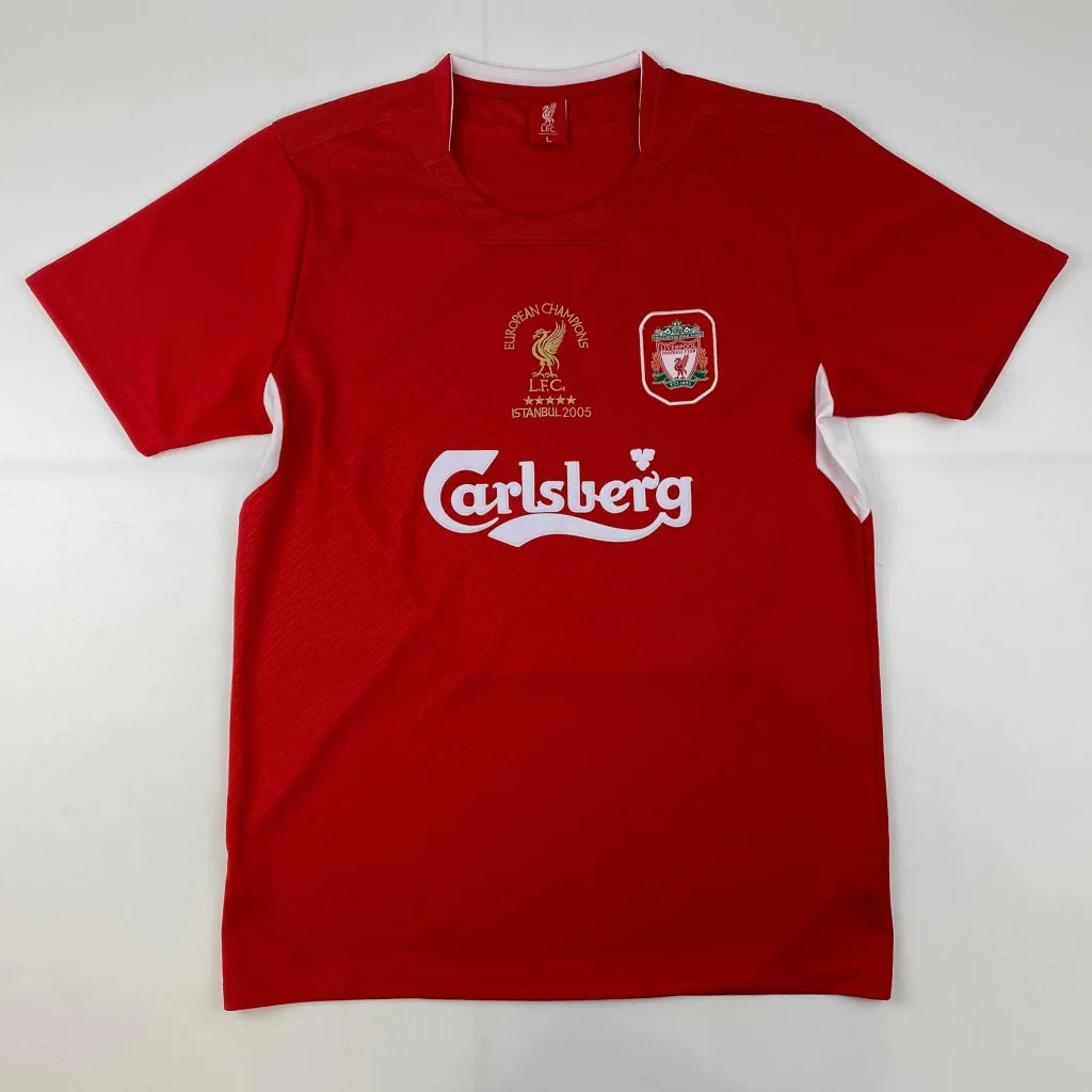 Red short-sleeved football jersey with white trim from Authentic GERRARD 8 custom jersey for professional sports fans