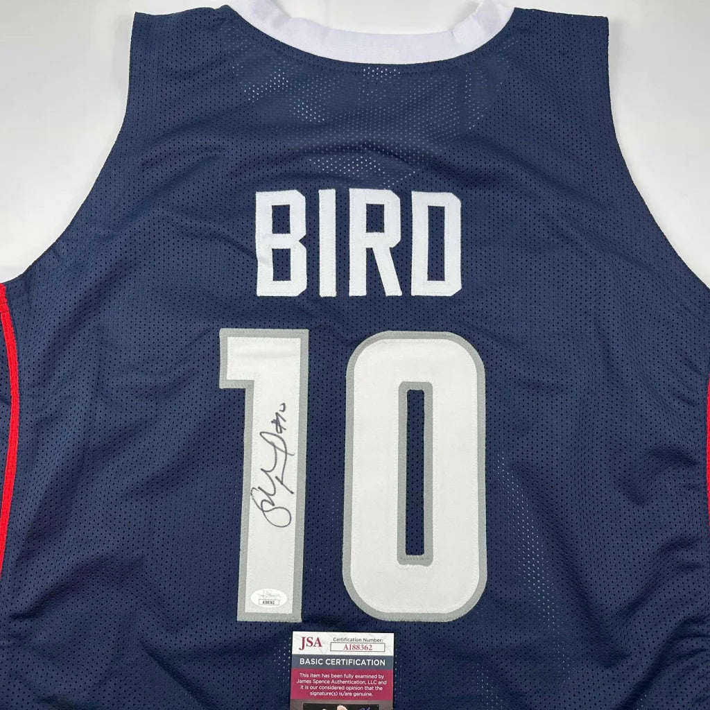 Autographed Sue Bird UConn Connecticut Blue College Basketball Jersey JSA COA | Certified Authentic Signed Memorabilia | vintageantiquesgifts.com