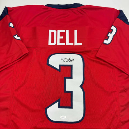 Autographed Red DELL custom jersey for professional sports and sports league fans