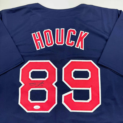 Autographed Tanner Houck navy blue custom jersey with signature, JSA COA