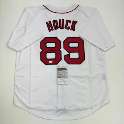 Autographed Tanner Houck Boston White Baseball Jersey JSA COA | Hall of Fame Sports Memorabilia | vintageantiquesgifts.com