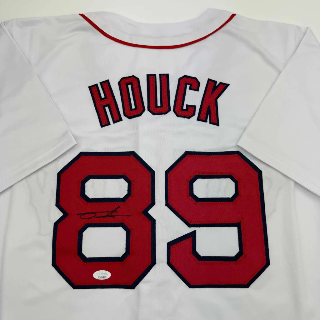 Autographed Tanner Houck Boston White Baseball Jersey JSA COA | Certified Authentic Signed Memorabilia | vintageantiquesgifts.com
