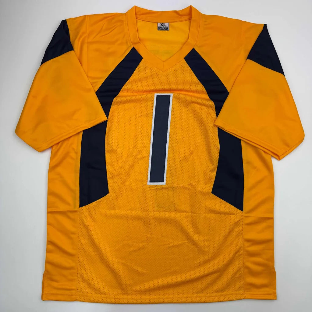 Autographed Tavon Austin West Virginia Yellow College Football Jersey JSA COA | Authenticated Signed Sports Jersey | vintageantiquesgifts.com
