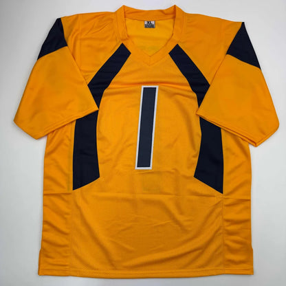 Autographed Tavon Austin West Virginia Yellow College Football Jersey JSA COA | Authenticated Signed Sports Jersey | vintageantiquesgifts.com