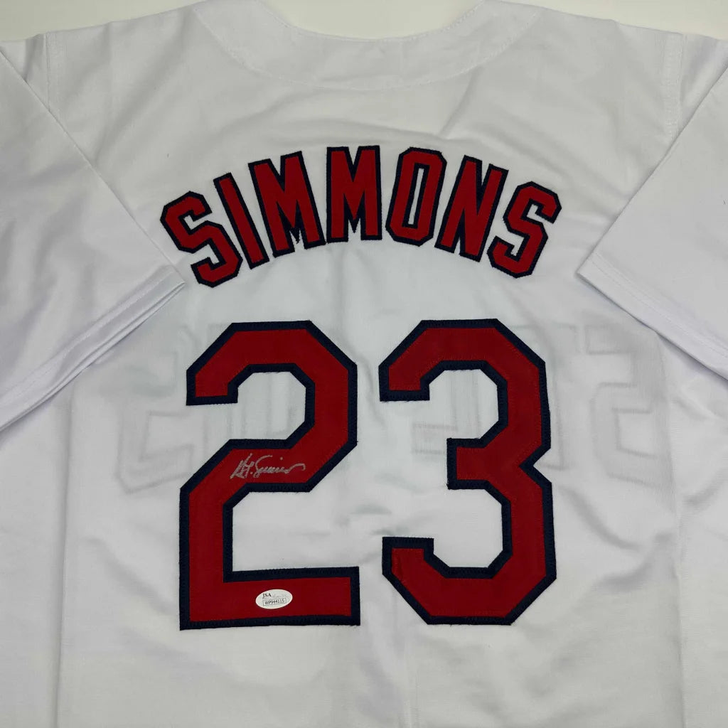 Autographed Ted Simmons St. Louis White Baseball Jersey JSA COA | Certified Authentic Signed Memorabilia | vintageantiquesgifts.com