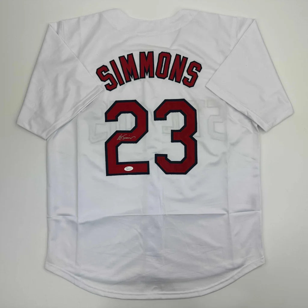 Autographed Ted Simmons St. Louis White Baseball Jersey JSA COA | Hall of Fame Sports Memorabilia | vintageantiquesgifts.com