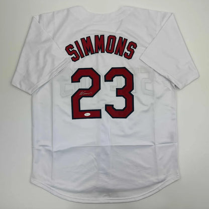 Autographed Ted Simmons St. Louis White Baseball Jersey JSA COA | Hall of Fame Sports Memorabilia | vintageantiquesgifts.com