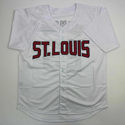 Autographed Ted Simmons St. Louis White Baseball Jersey JSA COA | Authenticated Signed Sports Jersey | vintageantiquesgifts.com