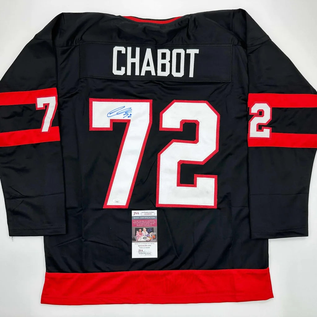 Autographed Thomas Chabot Ottawa Black Hockey Jersey JSA COA | Hall of Fame Sports Memorabilia | vintageantiquesgifts.com