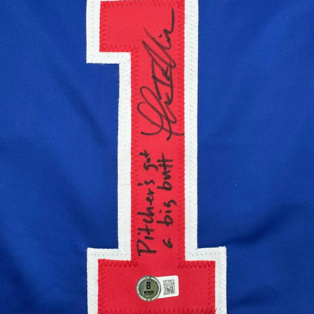 Autographed Thomas Ian Nicholas custom jersey, Rookie of the Year Chicago Blue with number 1 signature