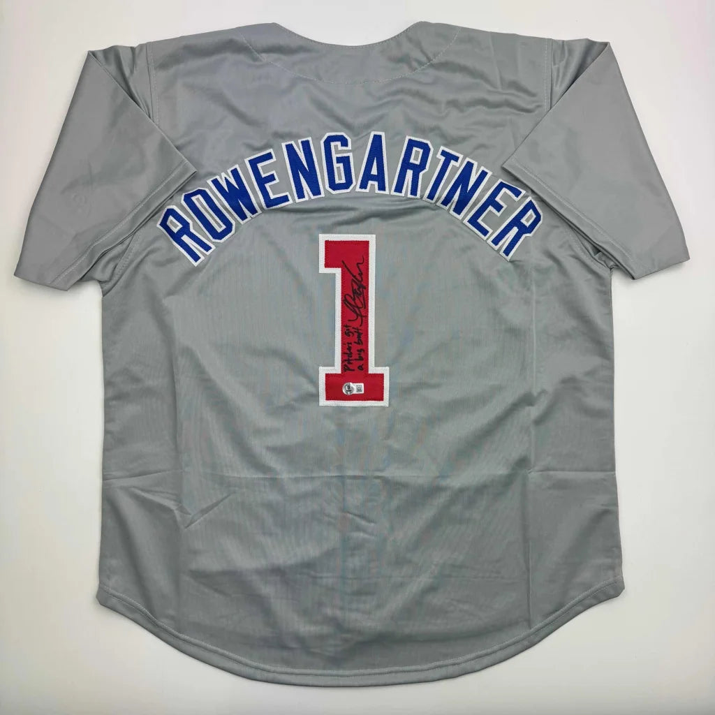 Autographed Thomas Ian Nicholas Rookie Of The Year Chicago Grey Baseball Jersey Beckett BAS COA | Hall of Fame Sports Memorabilia | vintageantiquesgifts.com
