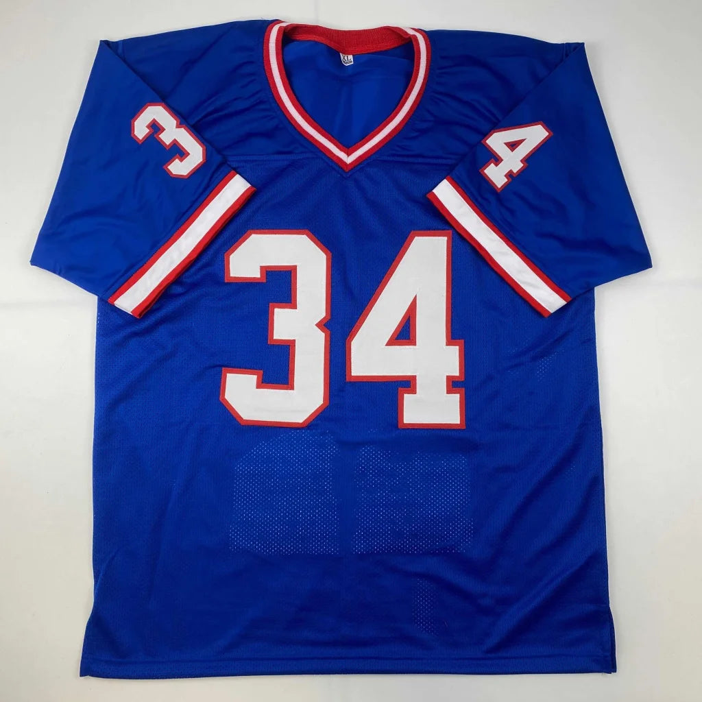 Blue new york rangers custom jersey with white and red numerals featuring a v-neck collar for professional sports league fans