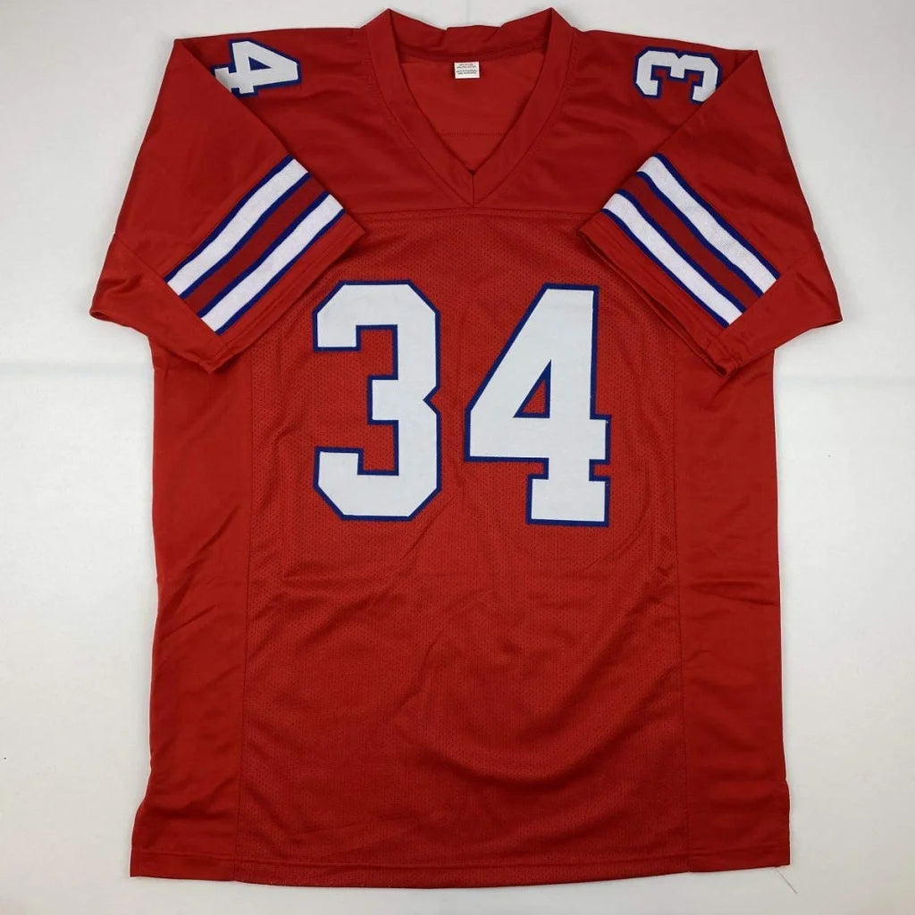 Autographed Thurman Thomas custom Buffalo red pro sports jersey