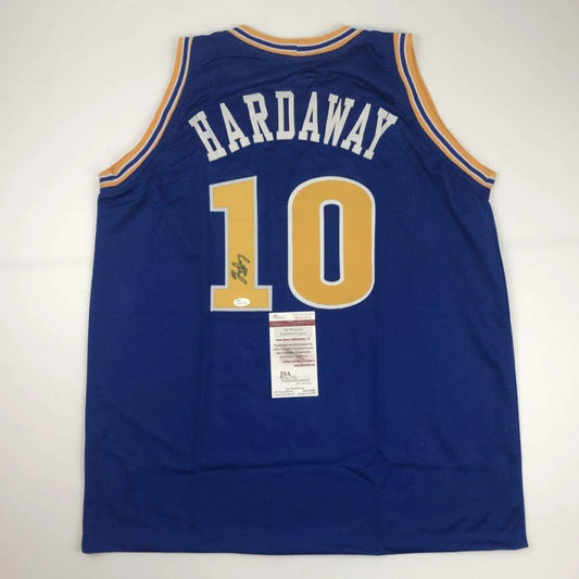 Autographed Tim Hardaway Golden State Blue Basketball Jersey JSA COA | Hall of Fame Sports Memorabilia | vintageantiquesgifts.com
