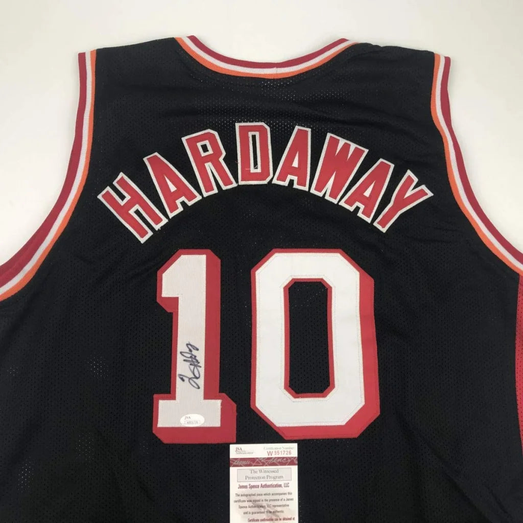 Autographed Tim Hardaway black mesh custom jersey back, Hardway 10, JSA COA
