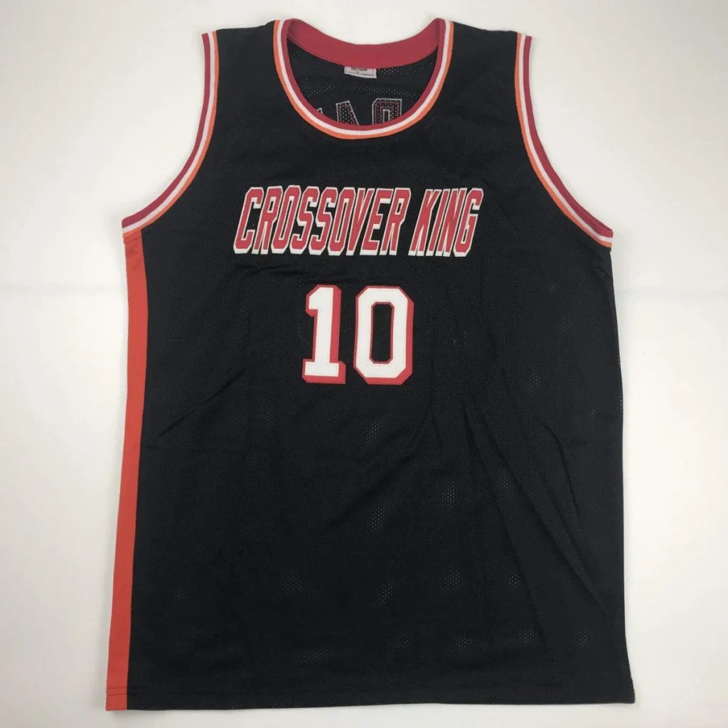Autographed Tim Hardaway black mesh custom jersey back, Crossover King 10