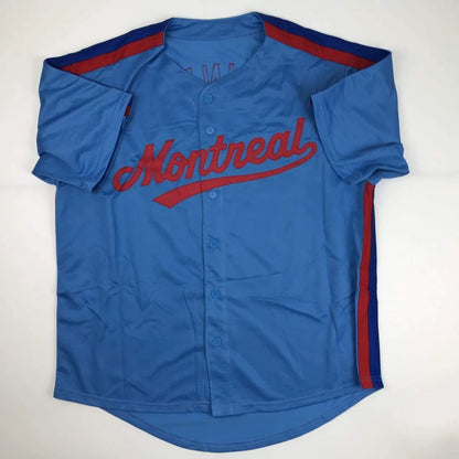 Autographed Tim Raines Montreal Blue Baseball Jersey JSA COA | Authenticated Signed Sports Jersey | vintageantiquesgifts.com
