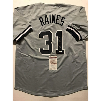 Gray RAINES 31 custom jersey signed and authenticated for professional sports league gear
