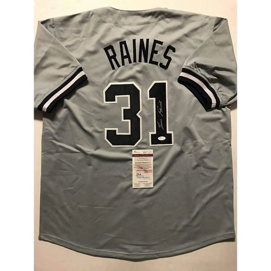 Gray RAINES 31 custom jersey signed and authenticated for professional sports league gear