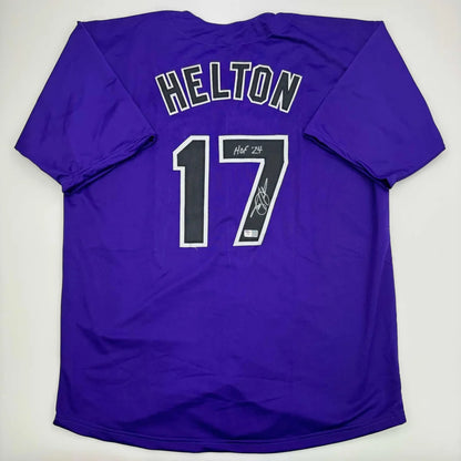 Autographed Todd Helton HOF 24 Colorado Purple Baseball Jersey Tristar COA | Hall of Fame Sports Memorabilia | vintageantiquesgifts.com