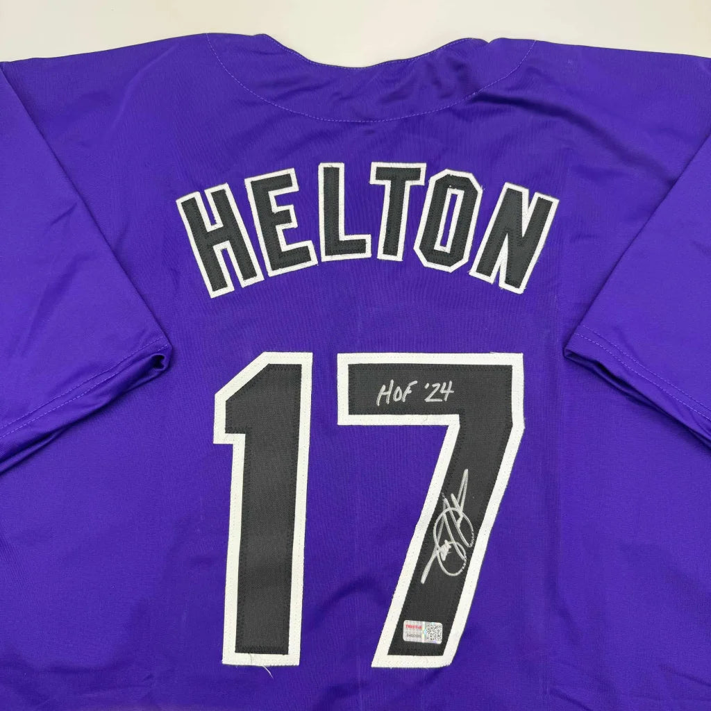 Autographed Todd Helton HOF 24 Colorado Purple Baseball Jersey Tristar COA | Certified Authentic Signed Memorabilia | vintageantiquesgifts.com