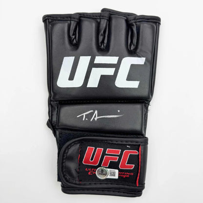 Black autographed UFC MMA glove with third party authentication for authenticity