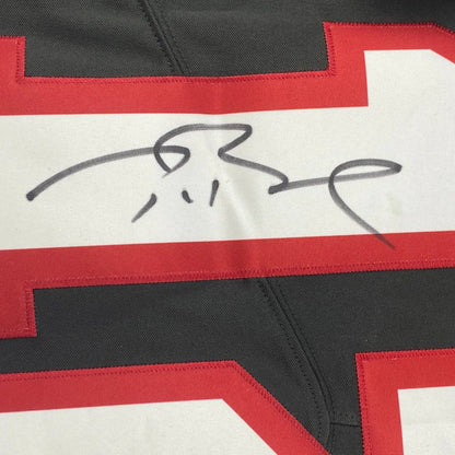 Autographed Tom Brady Buccaneers black red Nike jersey with white stripe