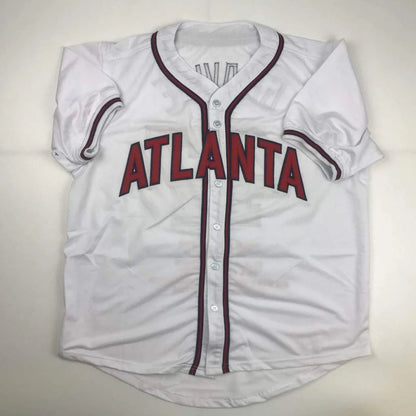 Autographed Tom Glavine Atlanta white custom jersey, professional sports MLB
