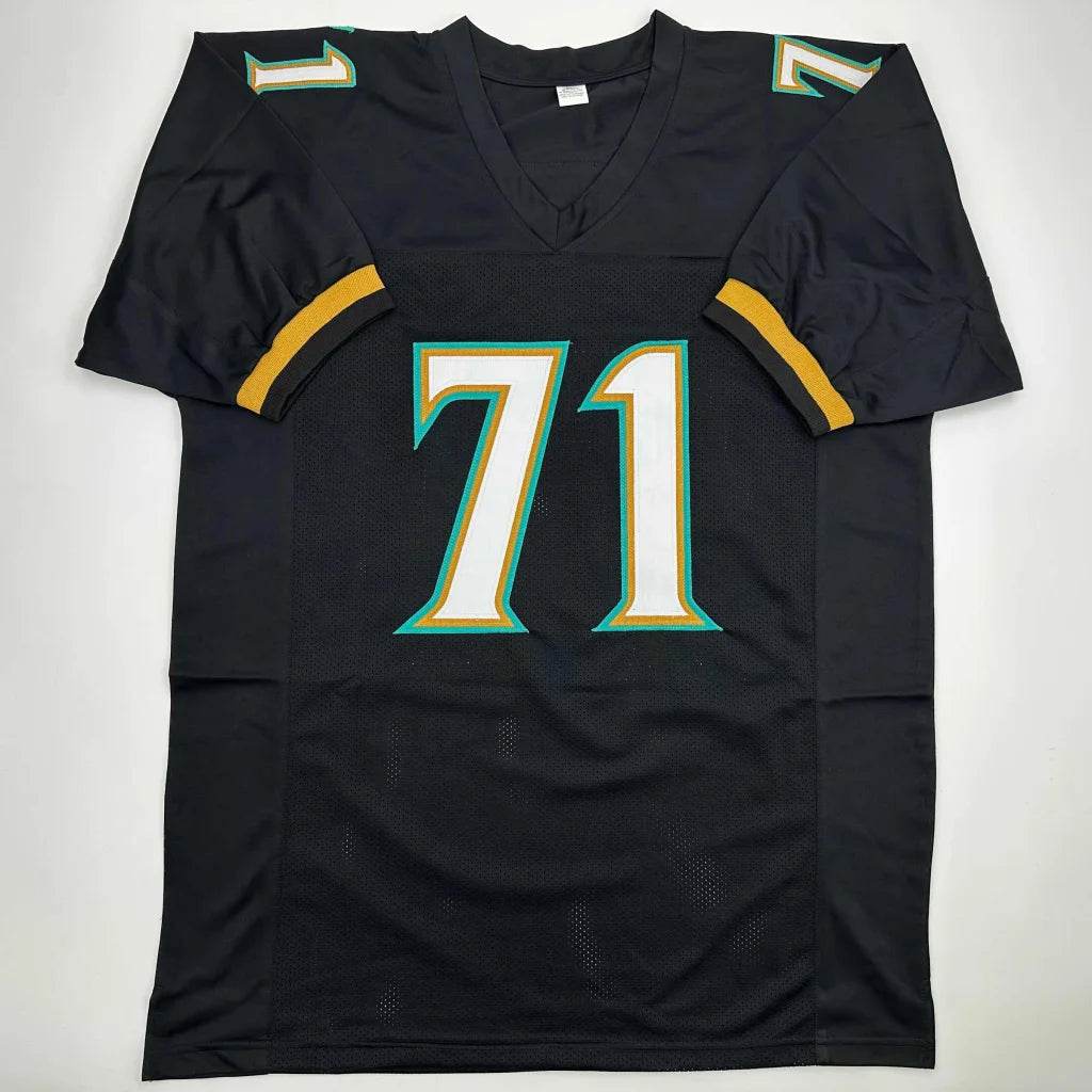 Autographed/Signed Tony Boselli HOF 22 Jacksonville Black Football Jersey Beckett BAS COA