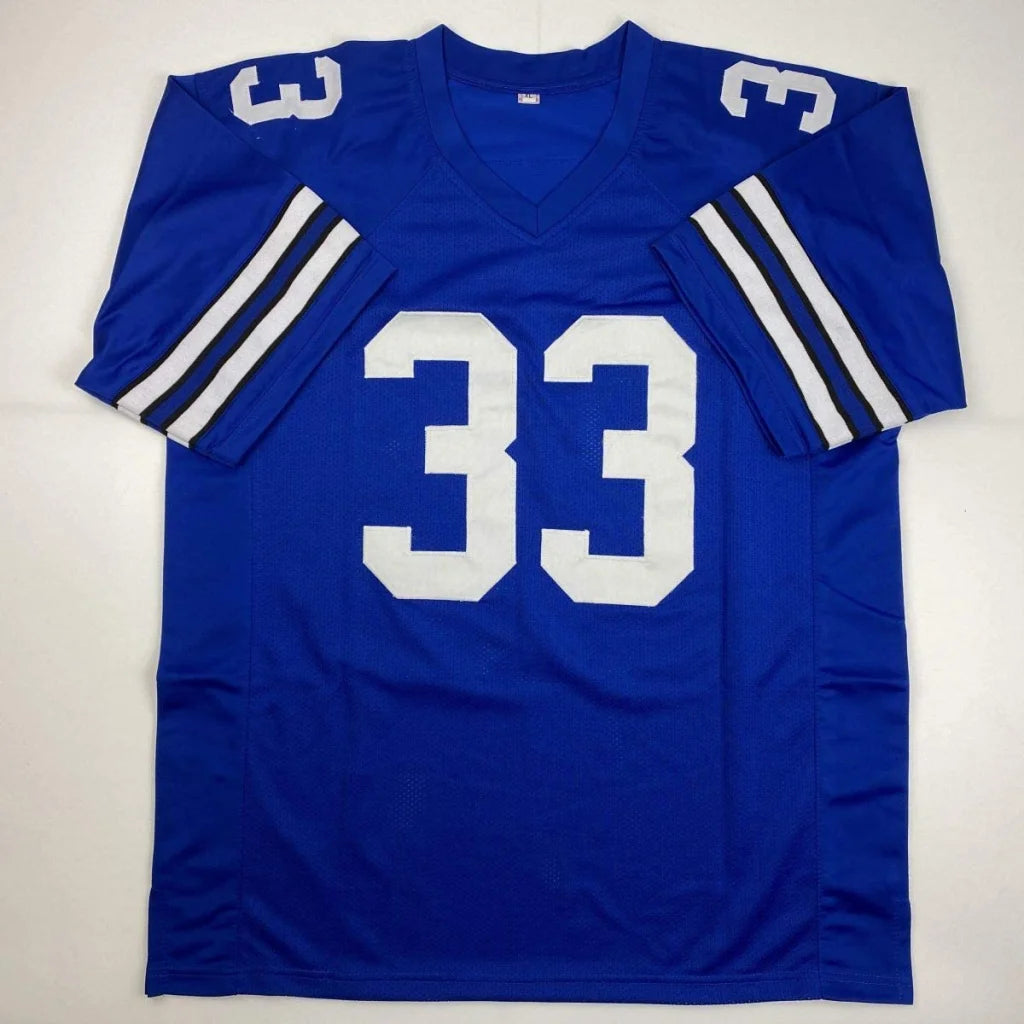 Autographed Tony Dorsett Dallas Retro Blue Football Jersey JSA COA | Authenticated Signed Sports Jersey | vintageantiquesgifts.com