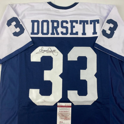 Autographed Tony Dorsett custom Dallas Cowboys jersey, number 33