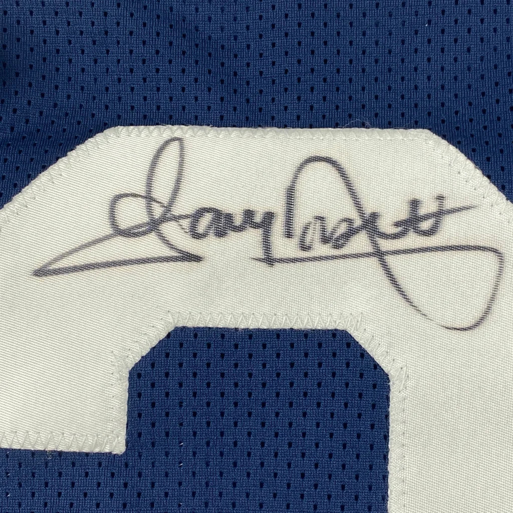 Autographed Tony Dorsett custom jersey on blue mesh with white patch, JSA COA