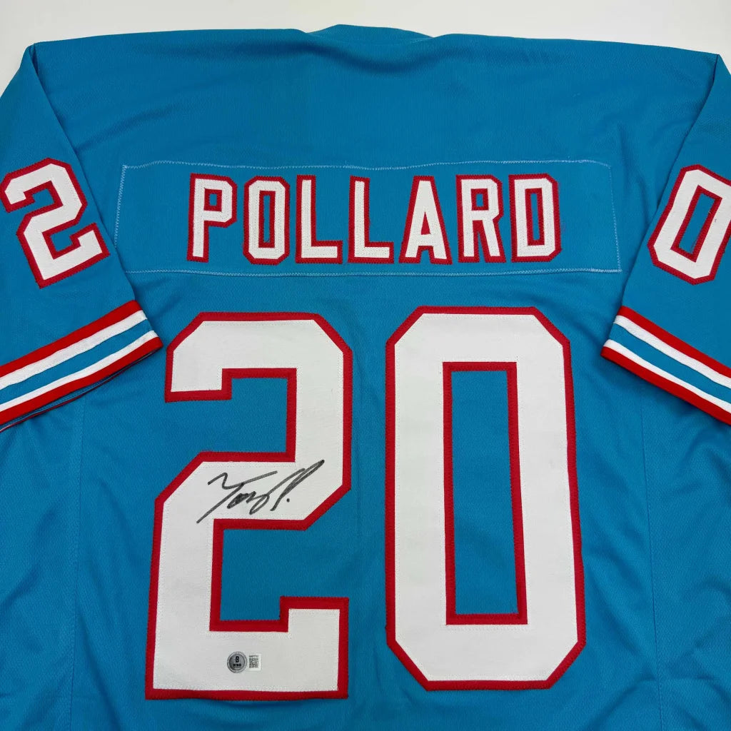 Turquoise number 20 custom jersey with signature from Professional Sports League Collection