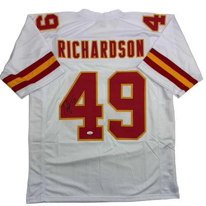 Autographed/Signed Tony Richardson Kansas City White Football Jersey JSA COA