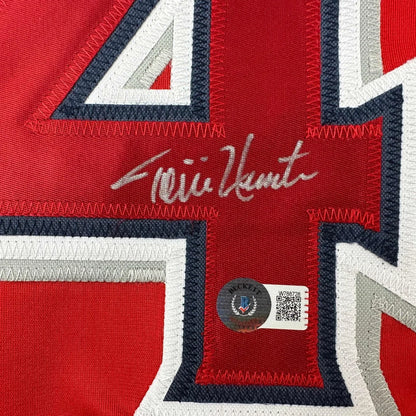 Autographed Torii Hunter Los Angeles Anaheim Red Baseball Jersey Beckett BAS COA | Authenticated Signed Sports Jersey | vintageantiquesgifts.com