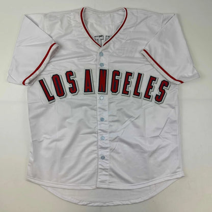 Autographed Torii Hunter Los Angeles Anaheim White Baseball Jersey Beckett BAS COA | Authenticated Signed Sports Jersey | vintageantiquesgifts.com