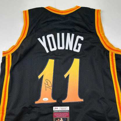 Black professional sports league custom jersey with Young 11 autograph and JSA cert