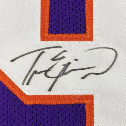 Autographed Travis Etienne Jr. Clemson purple custom jersey with signature