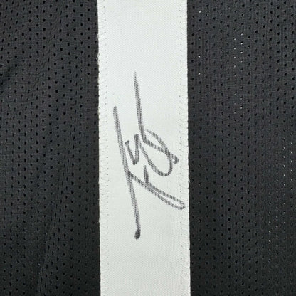 Autographed Travis Etienne Jr. Jacksonville black custom jersey with white stripe