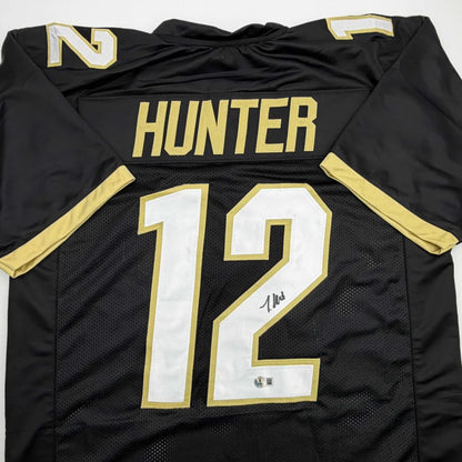 Autographed Travis Hunter Colorado Black College Football Jersey Beckett BAS COA | Certified Authentic Signed Memorabilia | vintageantiquesgifts.com