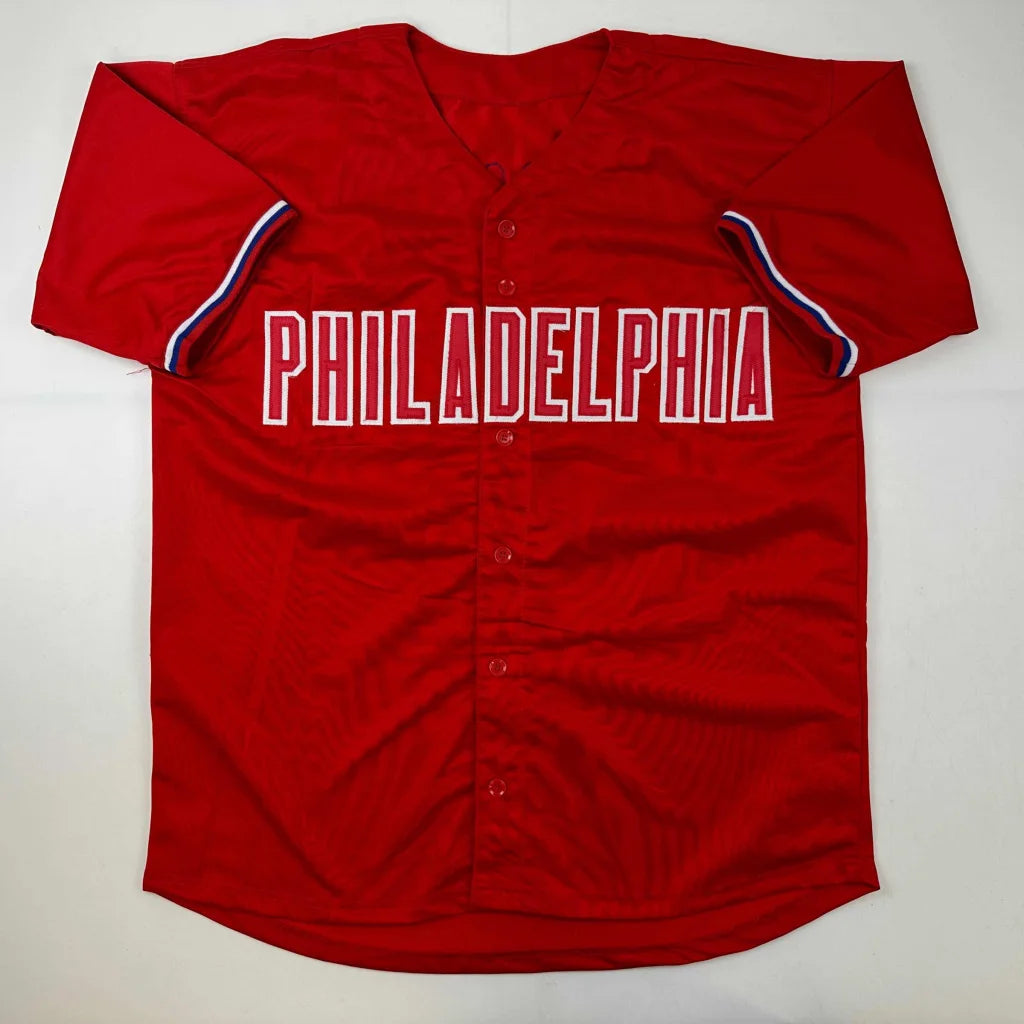 Autographed Trea Turner Philadelphia Red Baseball Jersey Beckett BAS COA | Authenticated Signed Sports Jersey | vintageantiquesgifts.com