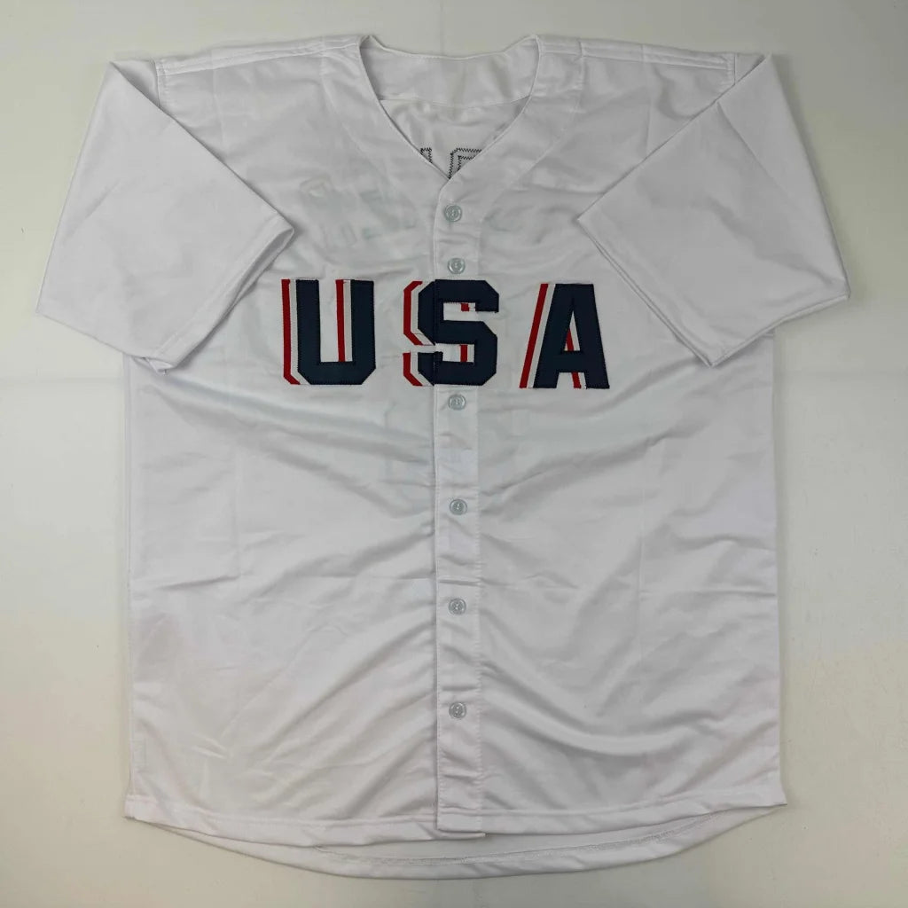 Autographed Trea Turner United States USA White World Baseball Classic WBC Jersey Beckett BAS COA | Authenticated Signed Sports Jersey | vintageantiquesgifts.com