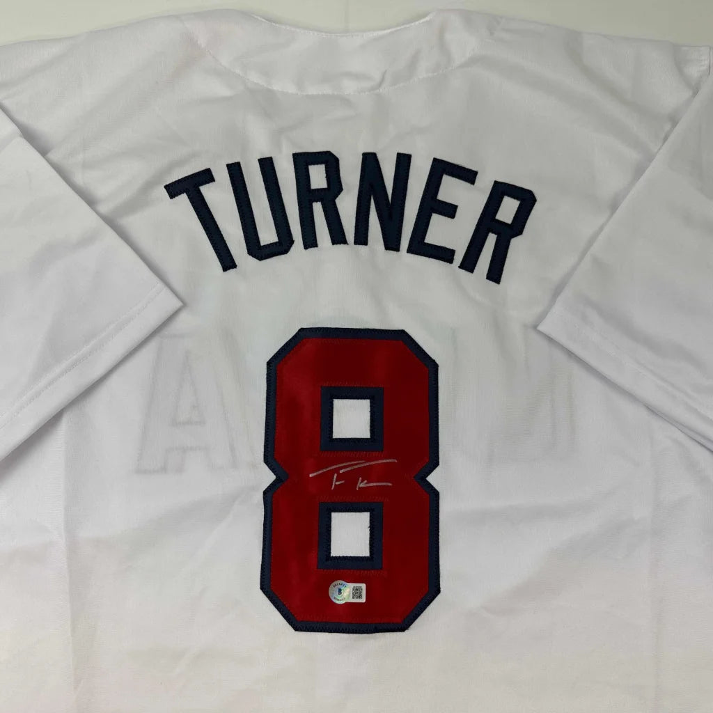 Autographed Trea Turner United States USA White World Baseball Classic WBC Jersey Beckett BAS COA | Certified Authentic Signed Memorabilia | vintageantiquesgifts.com