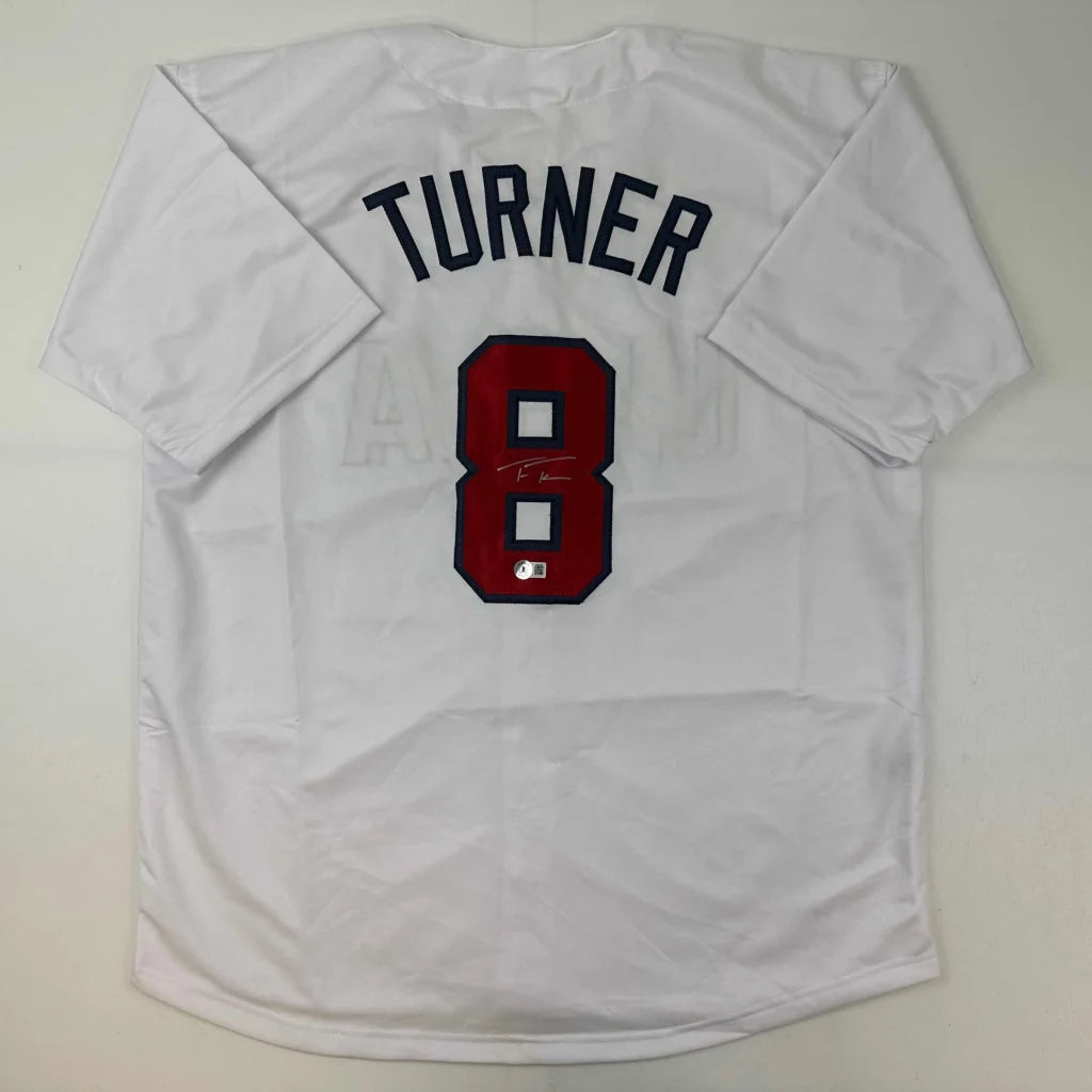 Autographed Trea Turner United States USA White World Baseball Classic WBC Jersey Beckett BAS COA | Hall of Fame Sports Memorabilia | vintageantiquesgifts.com
