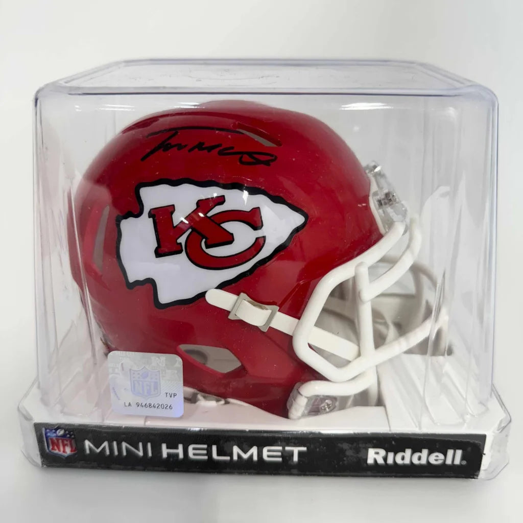 Autographed Trent McDuffie Kansas City Chiefs Red Mini Football Helmet Beckett BAS COA | Certified Authentic Signed Memorabilia | vintageantiquesgifts.com